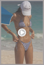 AMERICANA VIBES - Luxe Stitch Seamless Triangle Top & Luxe Stitch Seamless Wavy Ruched Back Brazilian Tie Side Bottom • Multicolor