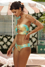 SAVAGE ESSENCE - Double Loop Bandeau Crop Top  & Seamless Full Ruched Back Bottom • Multicolor