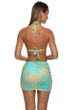 SAVAGE ESSENCE - Triangle Halter Top & Scrunch Up Mini Skirt • Multicolor