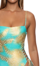 SAVAGE ESSENCE - Square Neck Laced Up One Piece • Multicolor