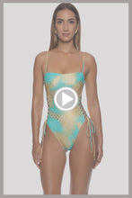 SAVAGE ESSENCE - Square Neck Laced Up One Piece • Multicolor