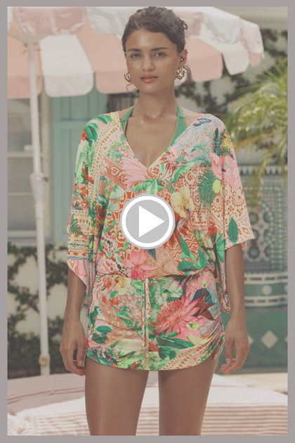 OPULENT EDEN - Cabana V Neck Dress • Multicolor