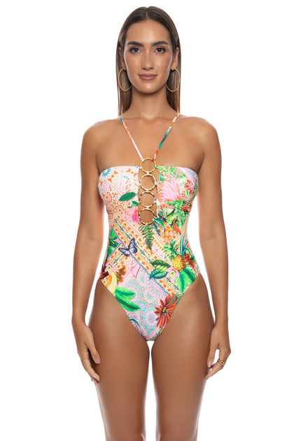 OPULENT EDEN - Halter Ring One Piece • Multicolor