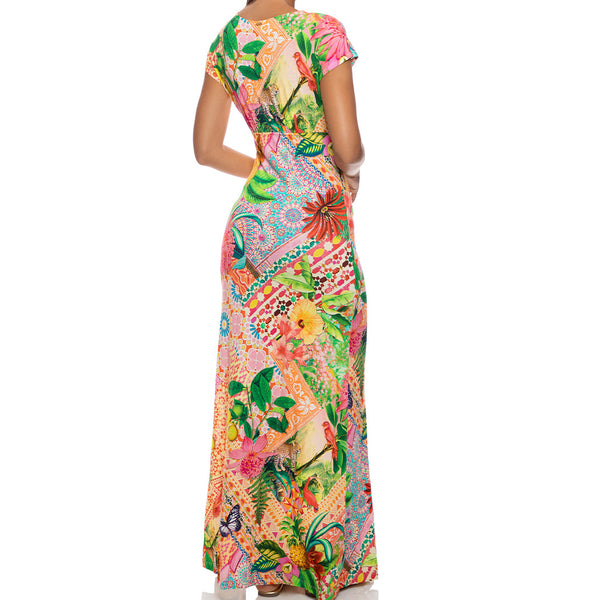 OPULENT EDEN - Cap Sleeve Long Dress
