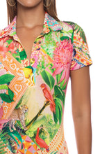 OPULENT EDEN - Short Sleeve Blouse Dress • Multicolor