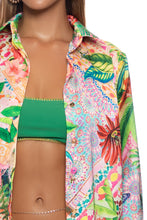 OPULENT EDEN - Blouse & Luxe Stitch High Leg Brazilian Bottom • Multicolor