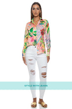 OPULENT EDEN - Blouse & Luxe Stitch High Leg Brazilian Bottom • Multicolor