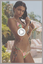 OPULENT EDEN - Ring Seamless Crystallized Triangle Top & Crystallized Seamless Ruched Back Brazilian Tie Side Bottom • Multicolor