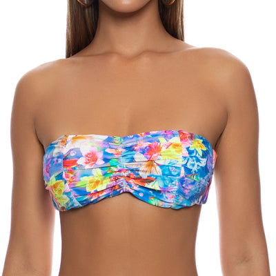 UNDERWATER DREAMING - Ruched Free Form Bandeau Top