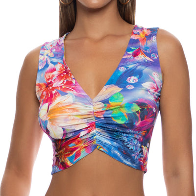 UNDERWATER DREAMING - Ruched Tank Top