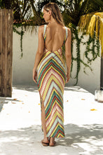 HIGH NOON HEAT - Drawstring Peek A Boo Maxi Dress • Multicolor