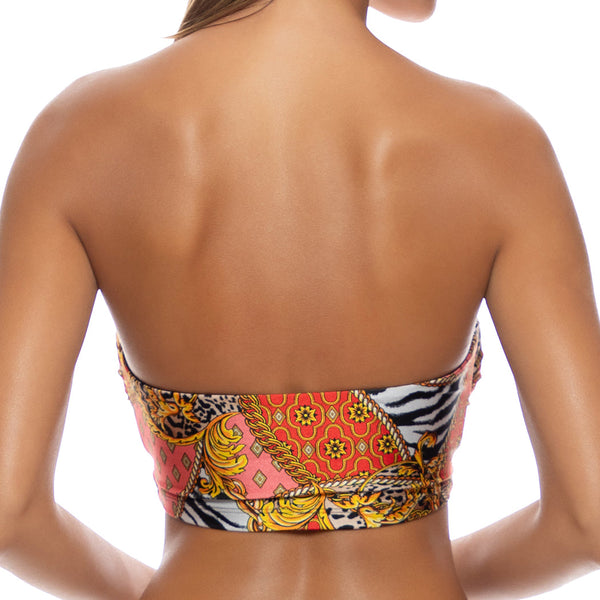 TROPICAL MAJESTY - Double Loop Bandeau Crop Top