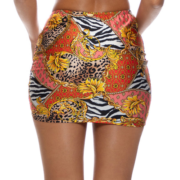 TROPICAL MAJESTY - Scrunch Up Mini Skirt