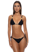 GILDED BUTTERFLY - Triangle Top & Seamless Ruched Back Brazilian Tie Side Bottom • Black
