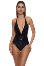 BARE INTENTIONS - Deep V Cinched Buckle One Piece • Black