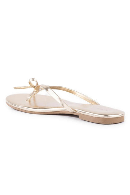 SHOES - Bow Detail Sandal • Gold