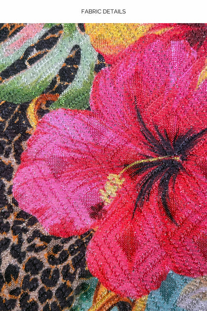 VISIONS OF PARADISE - Long Sleeve Keyhole Cut Out Maxi Dress • Multicolor