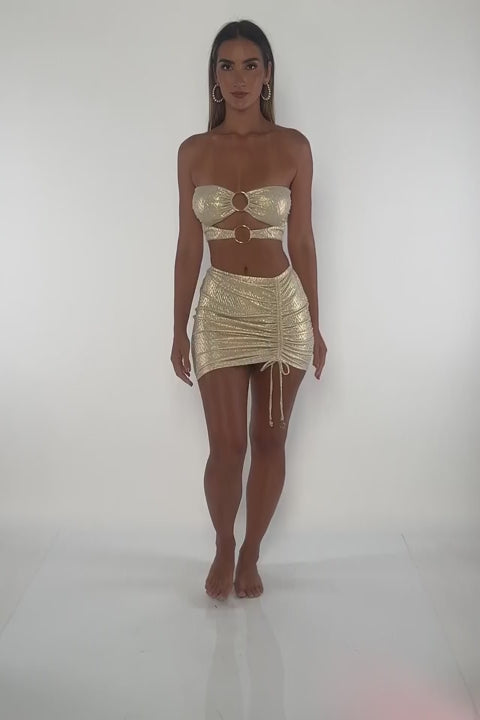 LIQUID VOLTAGE - Double Loop Bandeau Crop Top