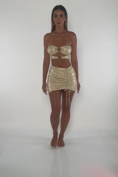 LIQUID VOLTAGE - Double Loop Bandeau Crop Top