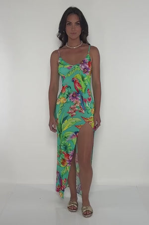 CARIBBEAN FANTASY - Fitted Side Slit Maxi Dress