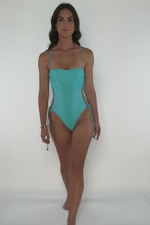 COSITA BUENA - Square Neck Laced Up One Piece