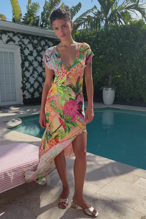 OPULENT EDEN - Cap Sleeve Long Dress