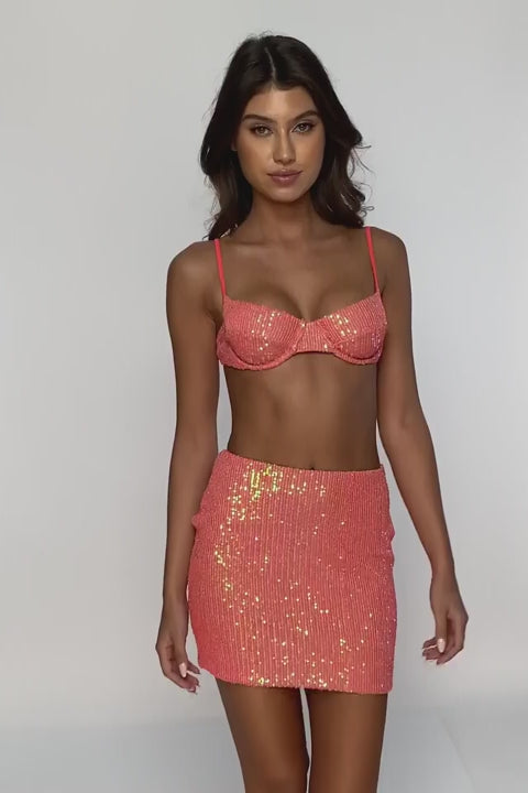 CHASING STARS - Sequins Mini Skirt