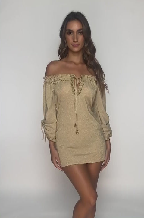 COSITA BUENA - Rufflev Neck Dress