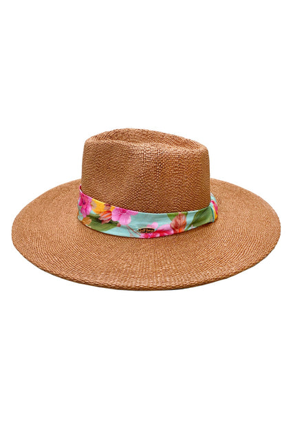 LULI HAT - Limoncello Wide Brim Fedora  • Tan Aqua