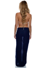 LULI FAMA - Georgette Long Pareo • Navy