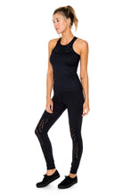 TRINIDAD - High Neck Racer Tank Top & Laser Cuts Legging • Black