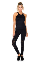 TRINIDAD - High Neck Racer Tank Top & Laser Cuts Legging • Black