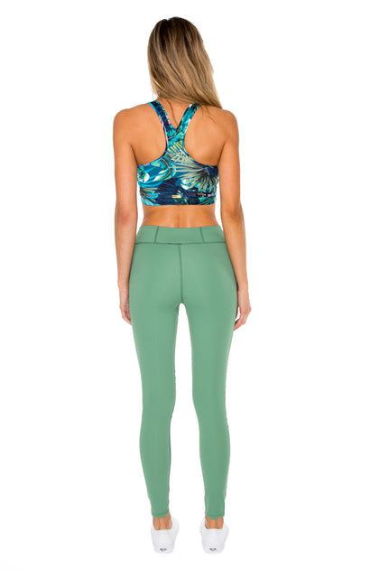 MOJITO - Racer Back Sports Bra Top & Pintucked Knee Legging • Multicolor