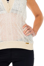 BARACOA - Hoodie Long Vest & Gold Cut Out Capri • Black Gold