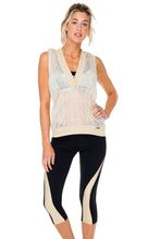 BARACOA - Hoodie Long Vest & Gold Cut Out Capri • Black Gold