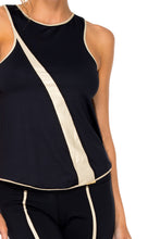 BARACOA - Gold Mesh Racerback Tank Top & Gold Cut Out Legging • Black Gold