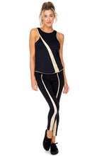 BARACOA - Gold Mesh Racerback Tank Top & Gold Cut Out Legging • Black Gold