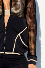 WARRIOR SPIRIT - Fishnet Bomber Jacket & Gold Trimmed Legging • Black Gold