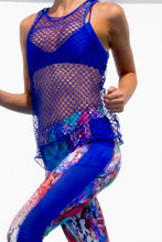 GORGEOUS CHAOS - Fishnet Racerback Tank & Mesh Sides Capri Legging • Multicolor