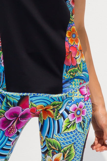 INKED BABE - Mesh Side Racer Back & Inked Babe Short Pants • Multicolor