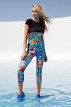 INKED BABE - Relaxed Fit Mesh Panel Tee & Mesh Panel Capri • Multicolor