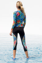INKED BABE - Long Sleeve Inked Top & Mesh Panel Capri • Multicolor