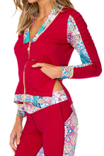 AZUCAR - Pintucked Sleevers Open Side Jacket & Cross Waistband Capri Legging • Multicolor