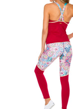 AZUCAR - Inner Top Cross Back Tank Top & Gold Trimmed Legging • Multicolor