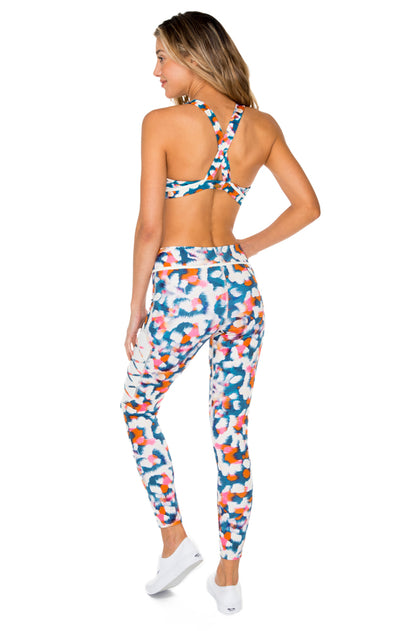 VIA BLANCA - Crossback Sports Bra & Laced Panel Skinny Legging • Multicolor