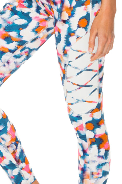 VIA BLANCA - Crossback Sports Bra & Laced Panel Skinny Legging • Multicolor