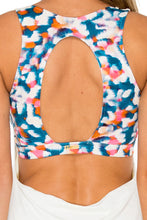 VIA BLANCA - Inner Top Racer Back Overlay Tank & Stripe Panel Inner Thigh Capri Legging • Multicolor