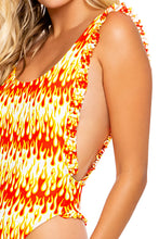 FLAME OF LOVE - Tank Open Sides Thong One Piece Bodysuit • White Runway