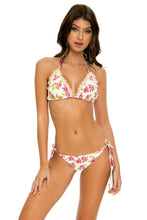 BLOOMIN' BEAUTY - Triangle Top & Wavy Ruched Back Tie Side Bottom • White