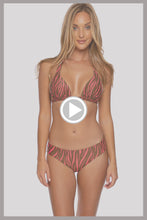 WILD LOVE - Triangle Halter Top & Seamless Full Ruched Back Bottom • Coral